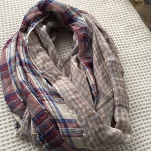 Plaid summer weight infinity scarf
